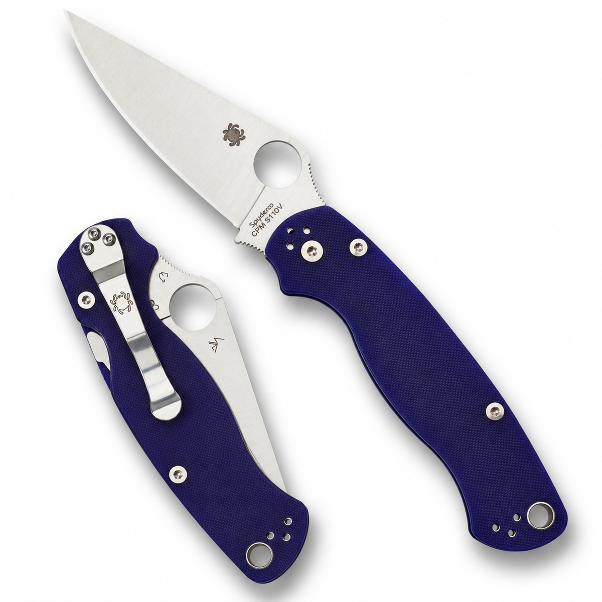 Spyderco - Para Military 2 - C81GPDBL2 | Compression Lock | 3.4" CPM S110V Satin Blade | Blue G-10
