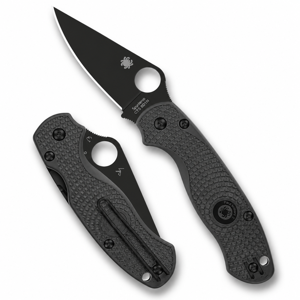 Spyderco - Para Military 2 - C81PBBK2 | Compression Lock | 3.4" CTS BD1N Black Blade | Black FRN