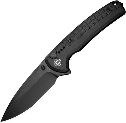 Civivi Sentinel Strike II C22025D-1 Folding Knife - 3.7" Nitro-V Blade, Black Aluminum Handle