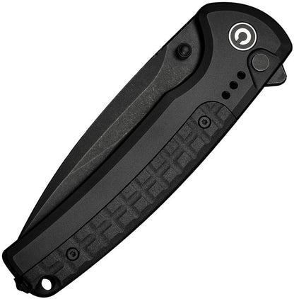 Civivi Sentinel Strike II C22025D-1 Folding Knife - 3.7" Nitro-V Blade, Black Aluminum Handle