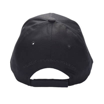 DOGE “Department of Government Efficiency” Cap ‒ Black / Musk-Ramaswamy Embroidery