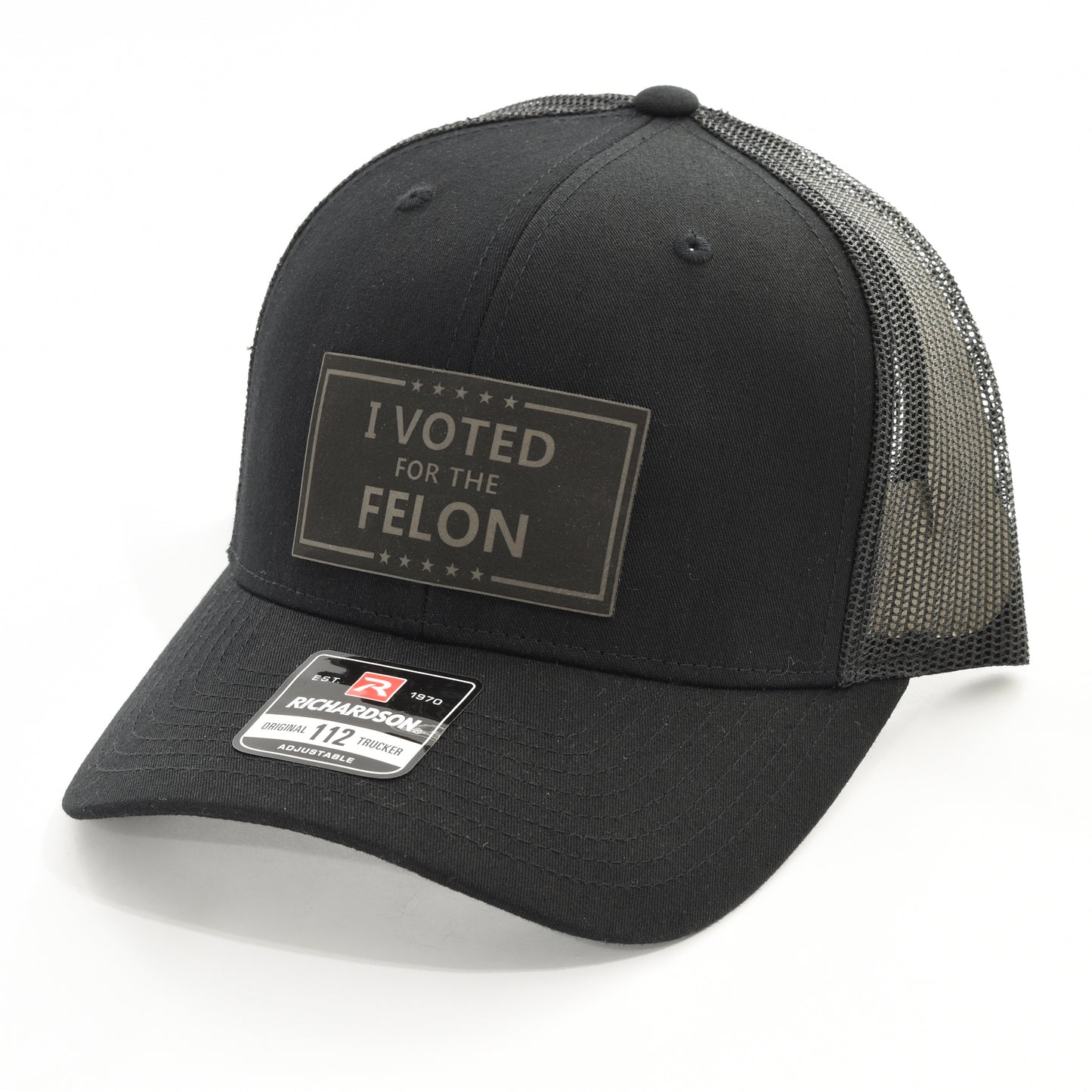 I Voted For The Felon Leather Patch Cap