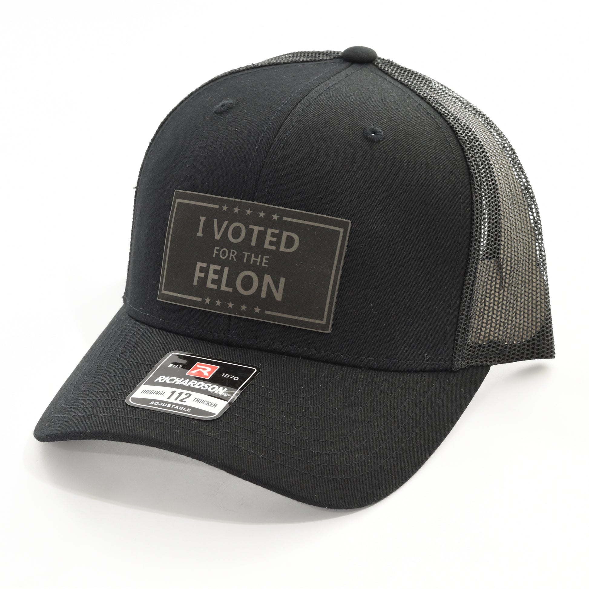 I Voted For The Felon Leather Patch Cap