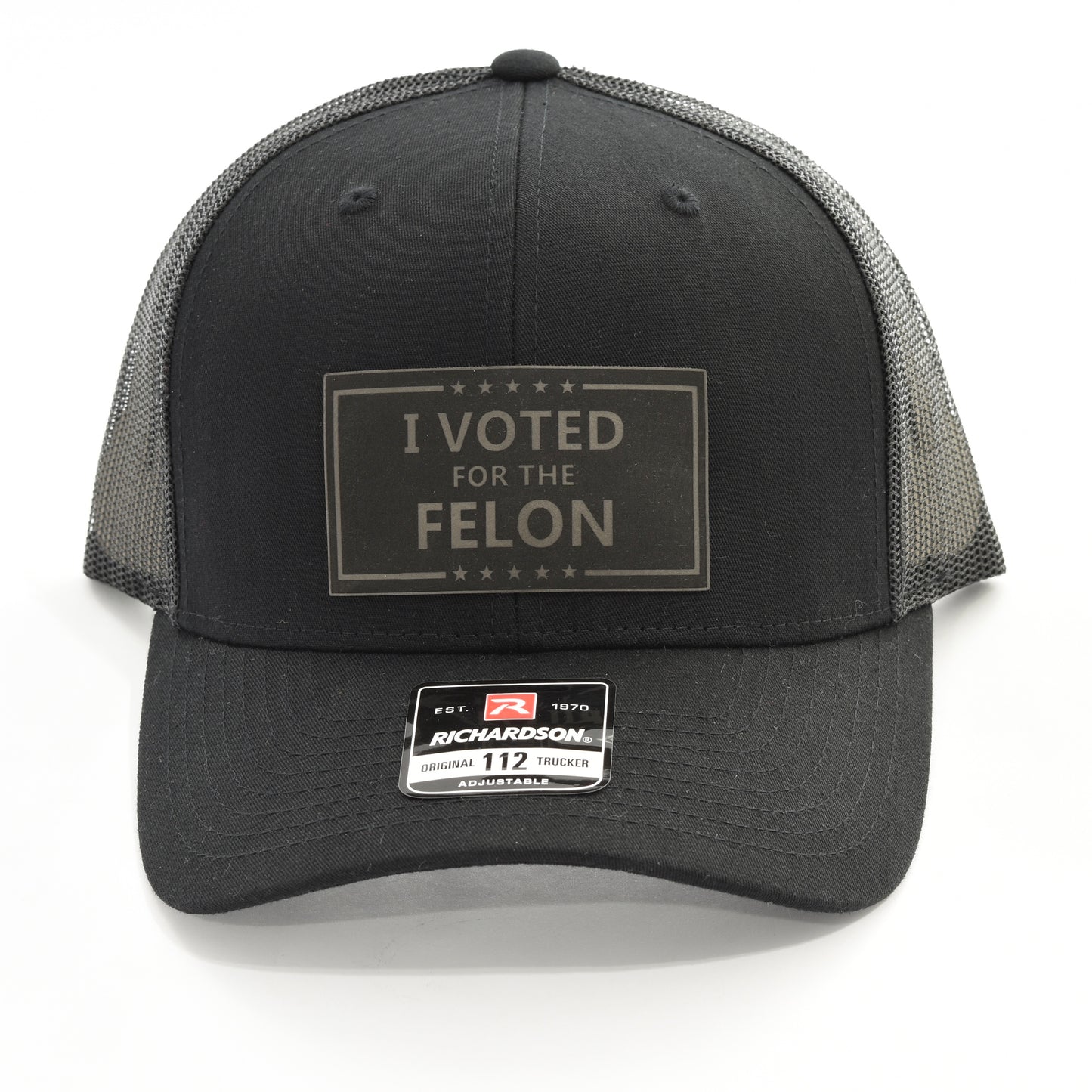 I Voted For The Felon Leather Patch Cap