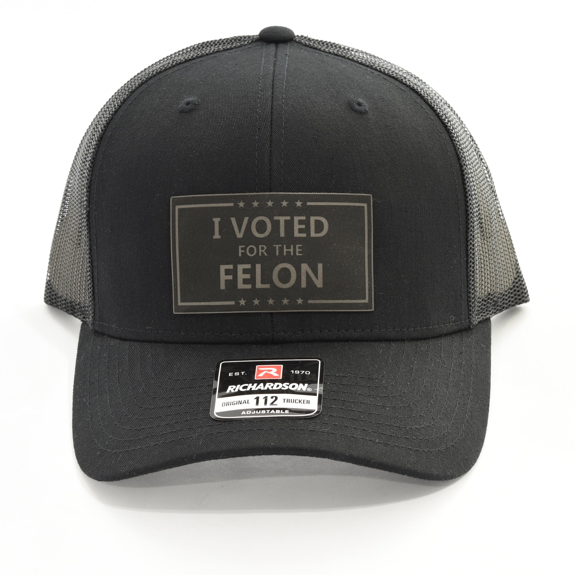 I Voted For The Felon Leather Patch Cap