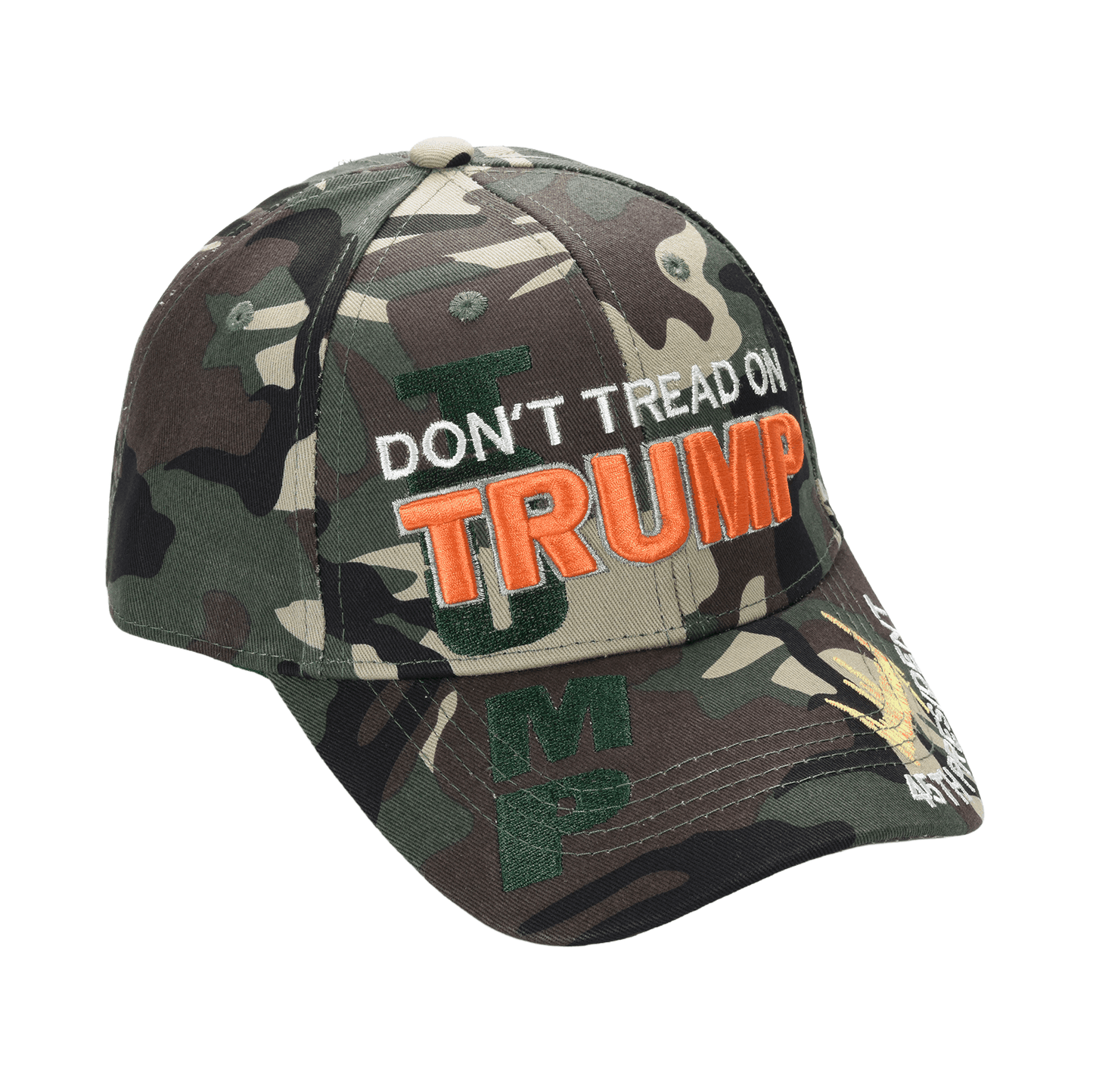 Don’t Tread on Trump Camo Cap – Adjustable Cotton Twill MAGA Hat with 45th President Design