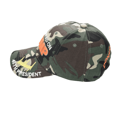 Don’t Tread on Trump Camo Cap – Adjustable Cotton Twill MAGA Hat with 45th President Design