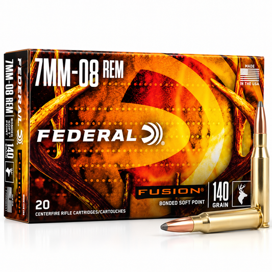 7mm-08 Rem. | Federal F708FS1 | 140 gr. | Fusion® Soft Point | 20 Rounds