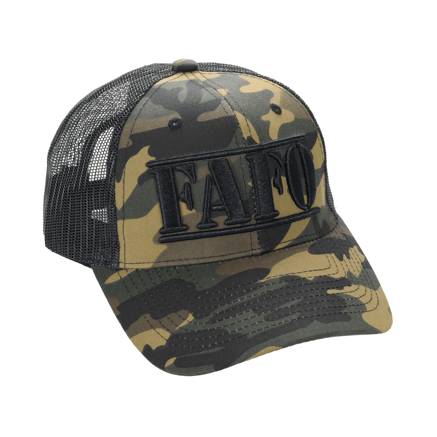 FAFO Trucker Cap (F*ck Around & Find Out) – Camo Mesh Back Hat, Tactical Outdoor Statement