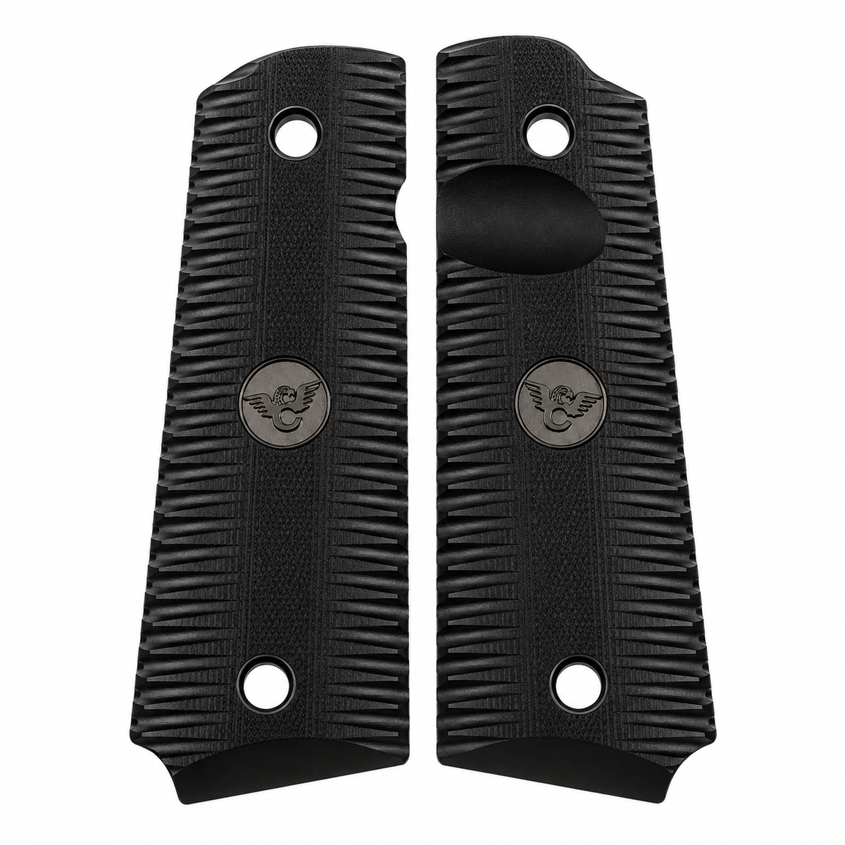 Wilson Combat 1911 Full-Size Eagle Claw G10 Grips, Black, Beveled Bottom