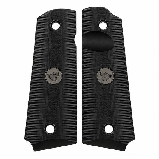 Wilson Combat 1911 Full-Size Eagle Claw G10 Grips, Black, Beveled Bottom