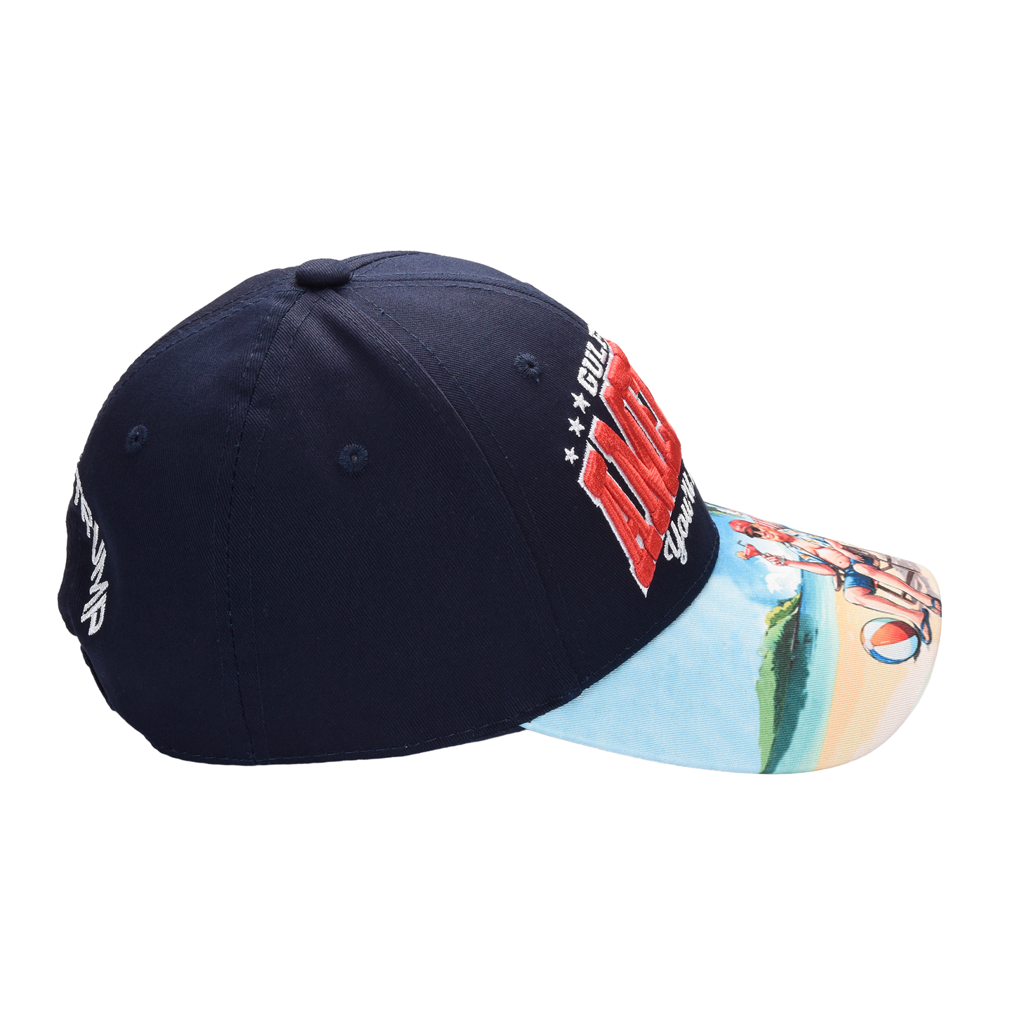 Gulf of America Cap – Beach Scene Printed Bill & USA Flag Patch