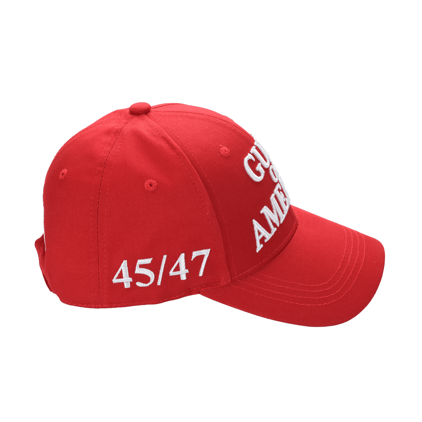 Gulf of America Cap – Red Cotton Twill Hat with Embroidered Front & Hook-and-Loop Adjustable Strap