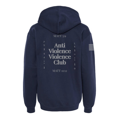 Habit Defense, Anti Violence Violence Club, SoftStyle Hoodie, Navy