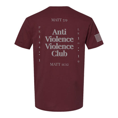 Habit Defense, Anti Violence Violence Club, Short Sleeve, Maroon