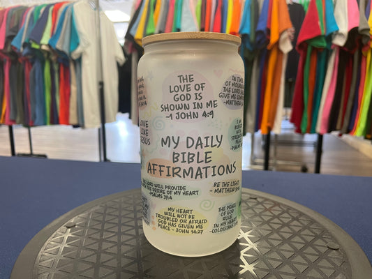 Libby Glass Can, 16 oz., My Daily Bible Affirmations