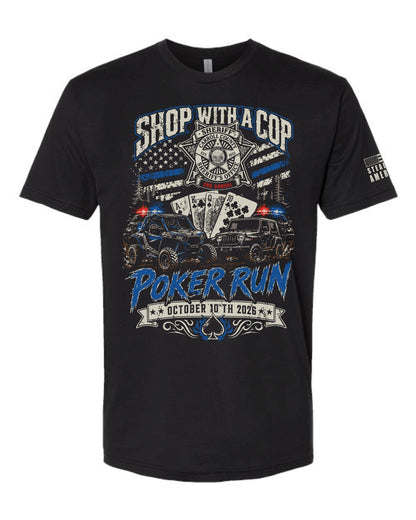 Official 2nd Annual Shop with a Cop Poker Run T-Shirt