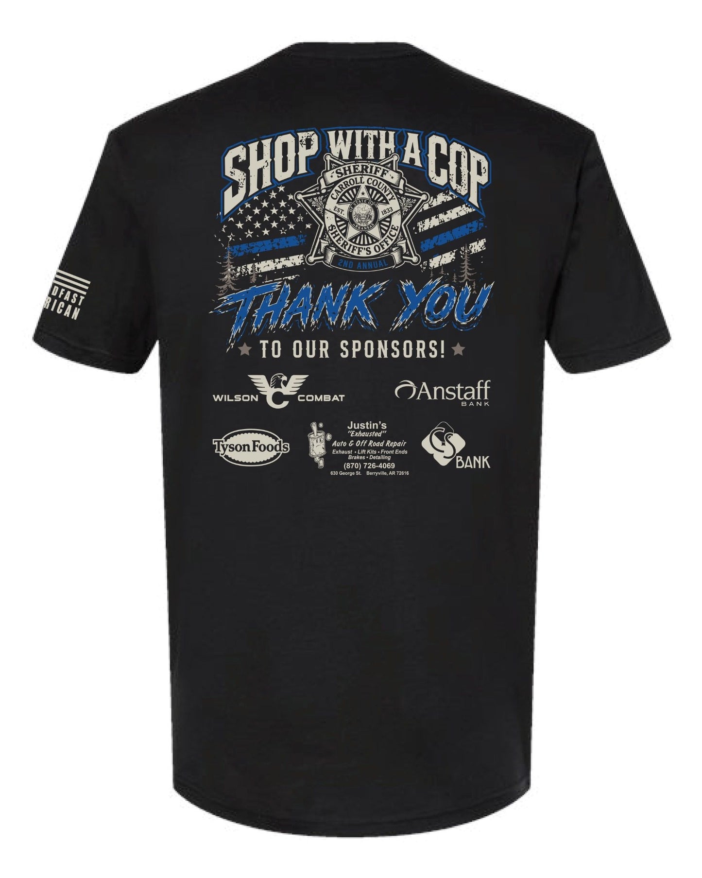 Official 2nd Annual Shop with a Cop Poker Run T-Shirt