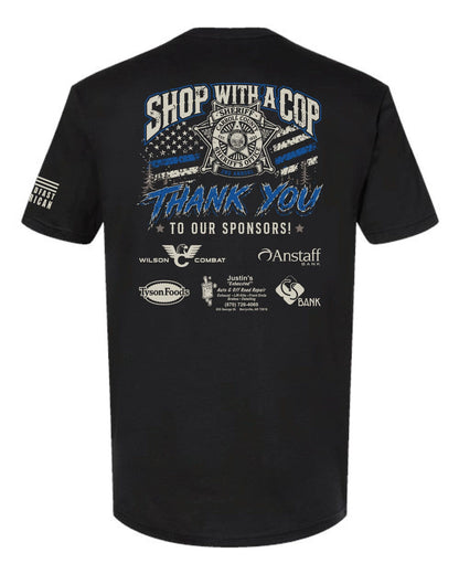 Official 2nd Annual Shop with a Cop Poker Run T-Shirt