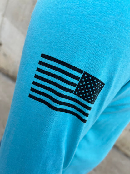 Habit Defense Shield Logo / Lion of Judah T-Shirt, Tahiti Blue