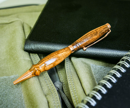 Pen, Handmade Pen #023, Twist, Bocote, Copper