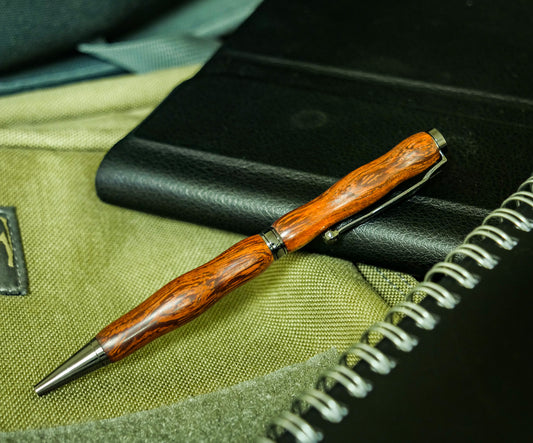 Pen, Handmade Pen #044, Twist, Camel Thorn, Gun Metal