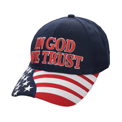 In God We Trust Cap – American Flag Bill | Cotton Twill Hat