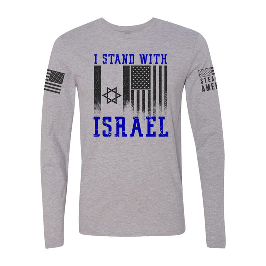 I Stand With Israel, Long Sleeve, Heather Gray