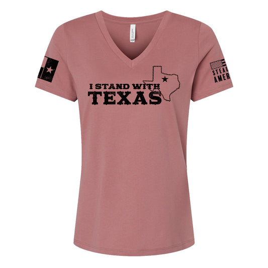 I Stand With Texas T-Shirt (Women's V-Neck)