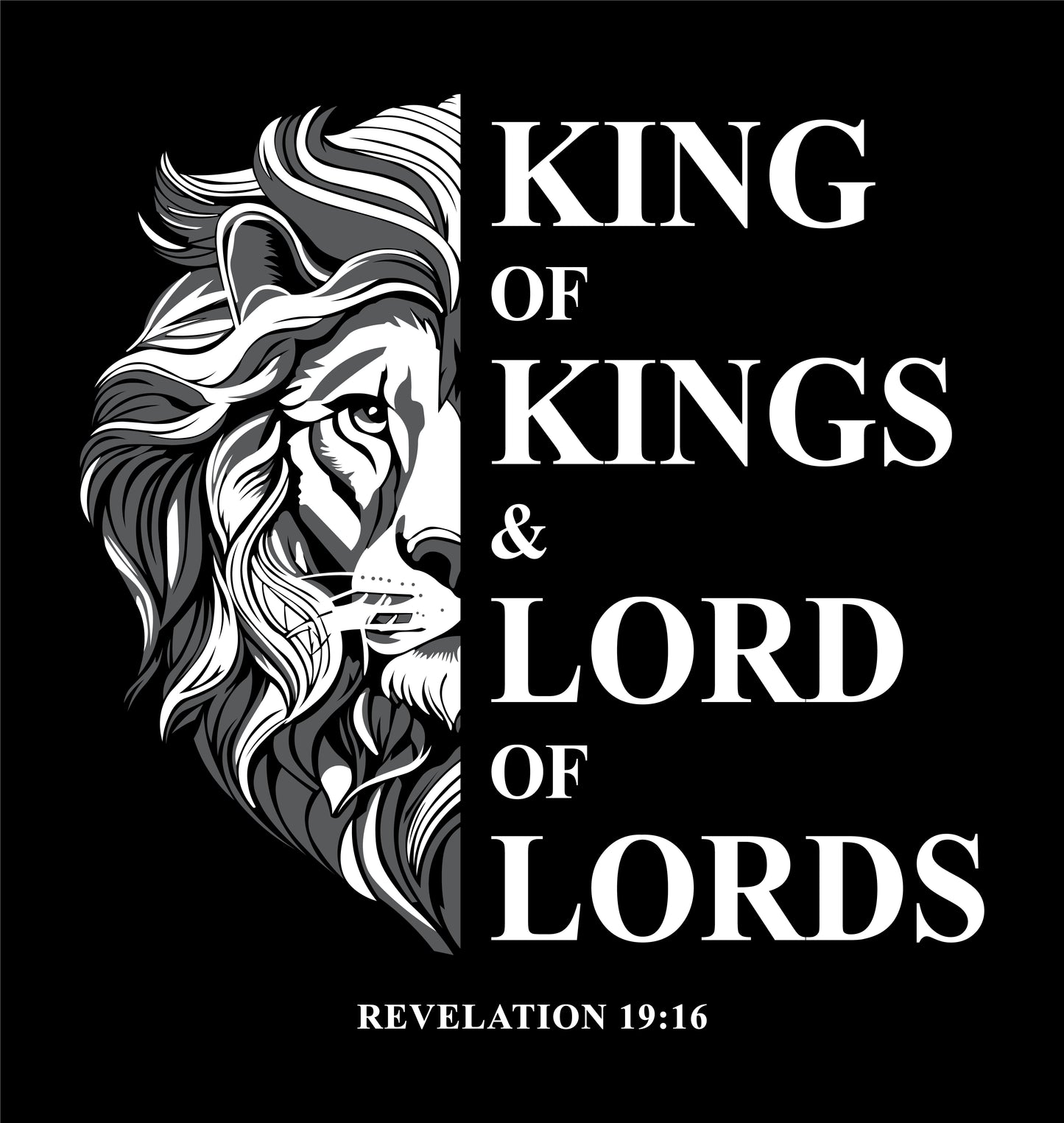 King of Kings & Lord of Lords Lion • Revelation 19:16 Faith T-Shirt