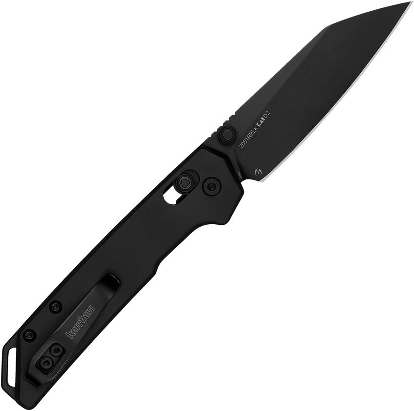Kershaw Mini Iridium 2051RBLK Folding Knife - 3" D2 Blade, Black Aluminum Handle