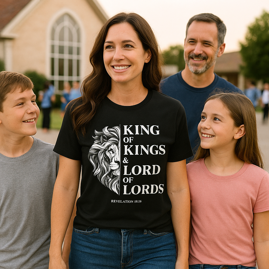 King of Kings & Lord of Lords Lion • Revelation 19:16 Faith T-Shirt