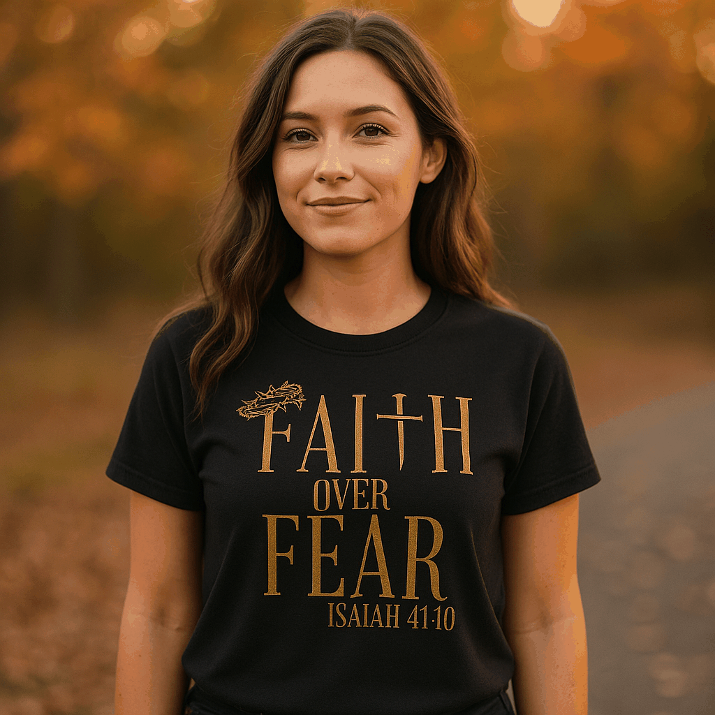 Faith Over Fear Christian T-Shirt – Isaiah 41:10 – Bella Canvas or Comfort Colors Tee