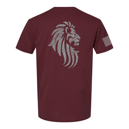 Habit Defense Shield Logo / Lion of Judah, Short Sleeve, Maroon