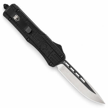 CobraTec - CTK-1 Medium | MBCTK1MDNS OTF Automatic Knife - 3" D2 - Black Aluminum