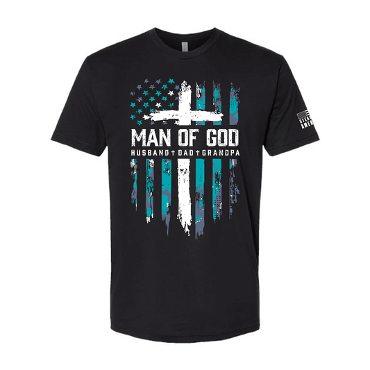 Man of God Shirt – Husband Dad Grandpa Christian Patriotic T-Shirt