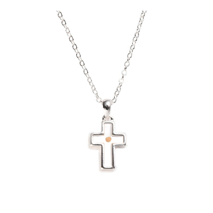 Mustard Seed Cross Necklace, Sterling Silver Christian Jewelry, Faith Pendant Gift for Women, Bible Verse Matthew 17:20