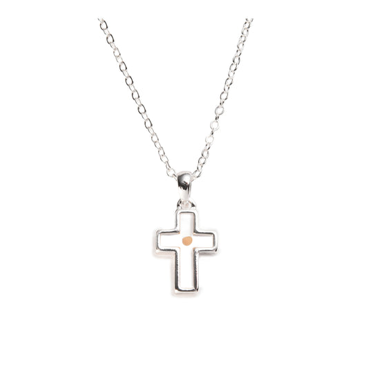 Mustard Seed Cross Necklace, Sterling Silver Christian Jewelry, Faith Pendant Gift for Women, Bible Verse Matthew 17:20