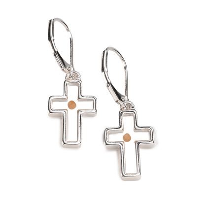 Mustard Seed Cross Earrings – Faith Jewelry Inspired by Matthew 17:20, Christian Gift for Women