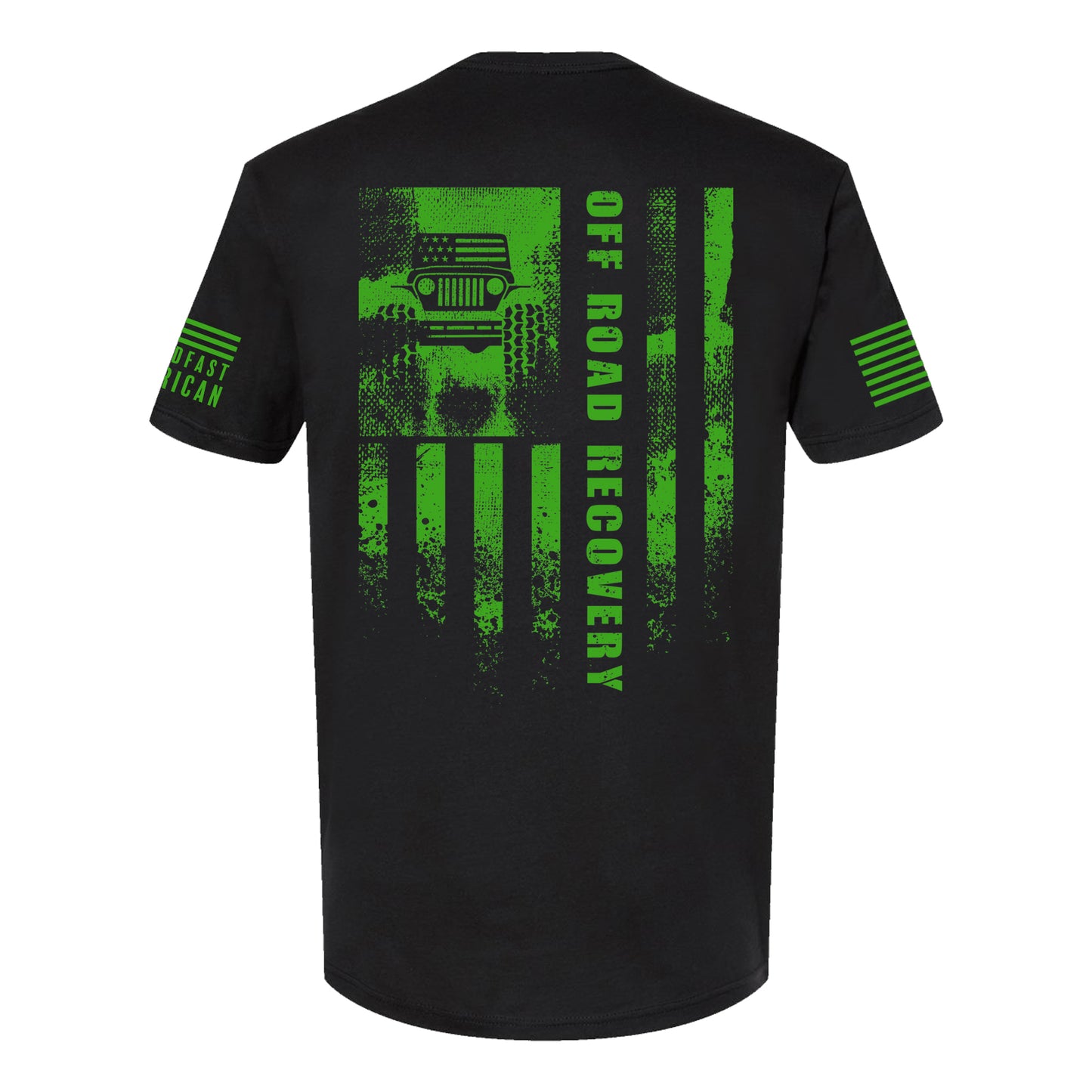 Off Road Recovery Flag, Short Sleeve, Black / Neon Green