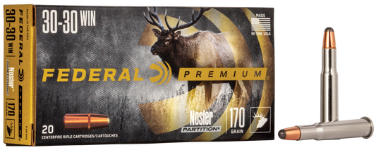30-30 Win., 170 gr. Nosler Partition, Federal Premium P3030D, 20 per Box