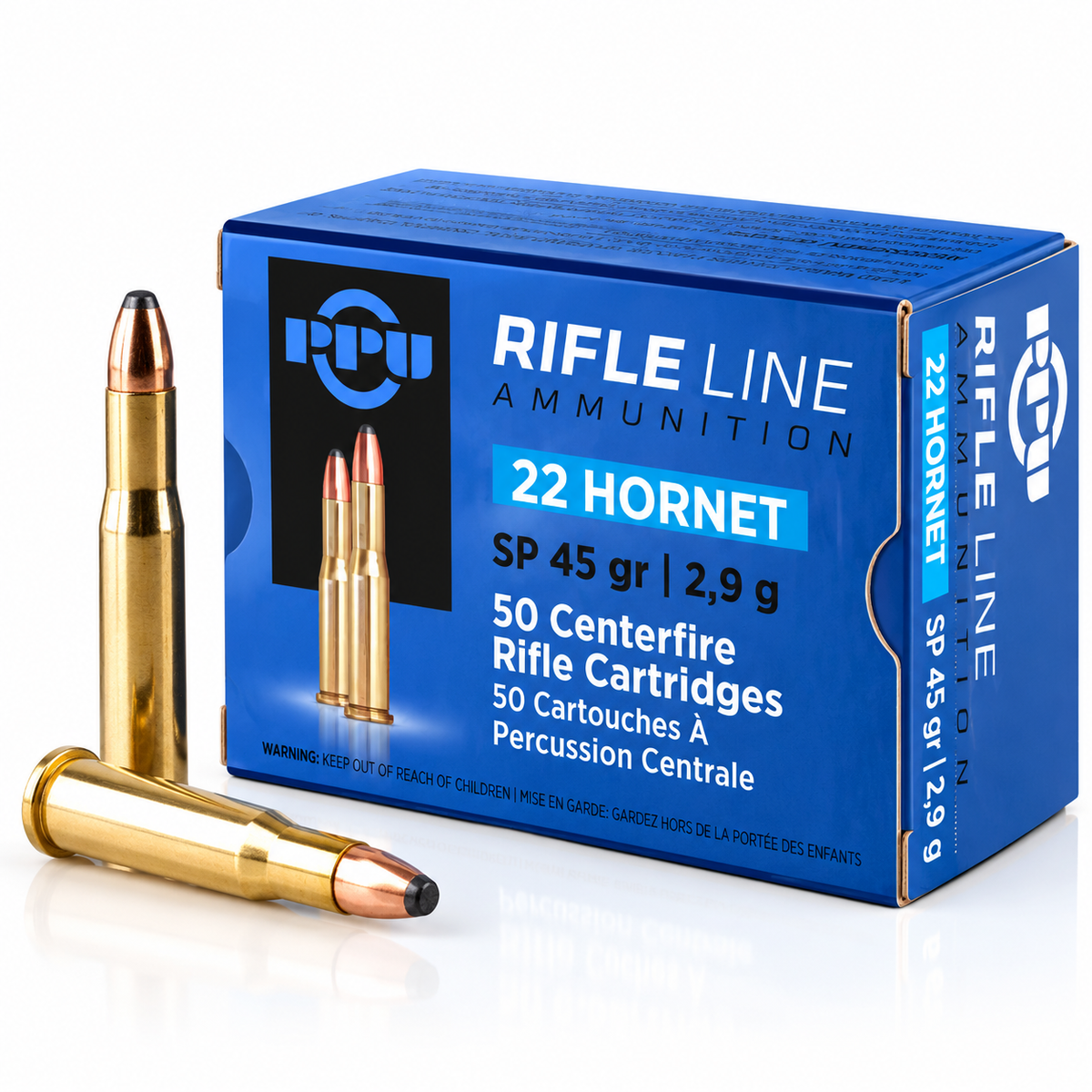 .22 Hornet | PPU PP22H | 45 gr. | SP | Standard Rifle | 50 Rounds
