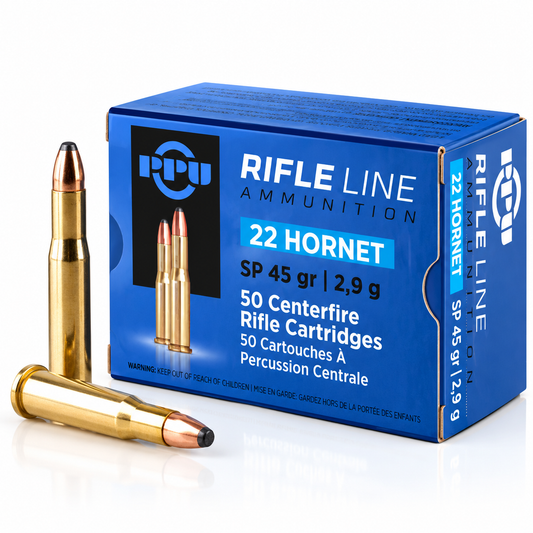 .22 Hornet | PPU PP22H | 45 gr. | SP | Standard Rifle | 50 Rounds