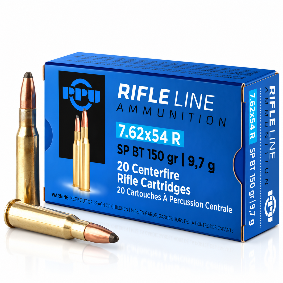 7.62x54R | PPU PP76254S | 150 gr. | SP-BT | Metric Rifle | 20 Rounds