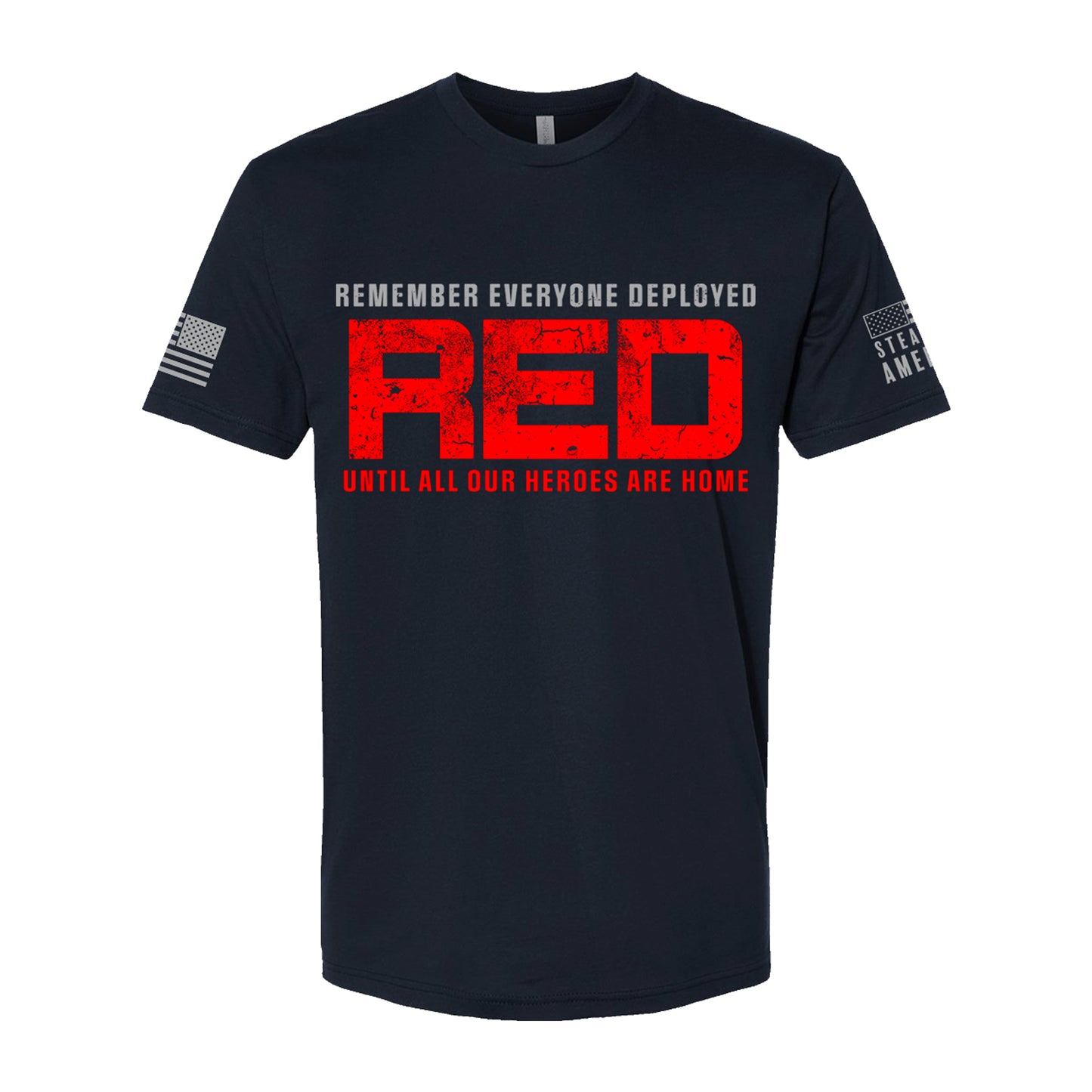 Remember Everyone Deployed (R.E.D.) - Until All Our Heroes Are Home, Short Sleeve, Navy