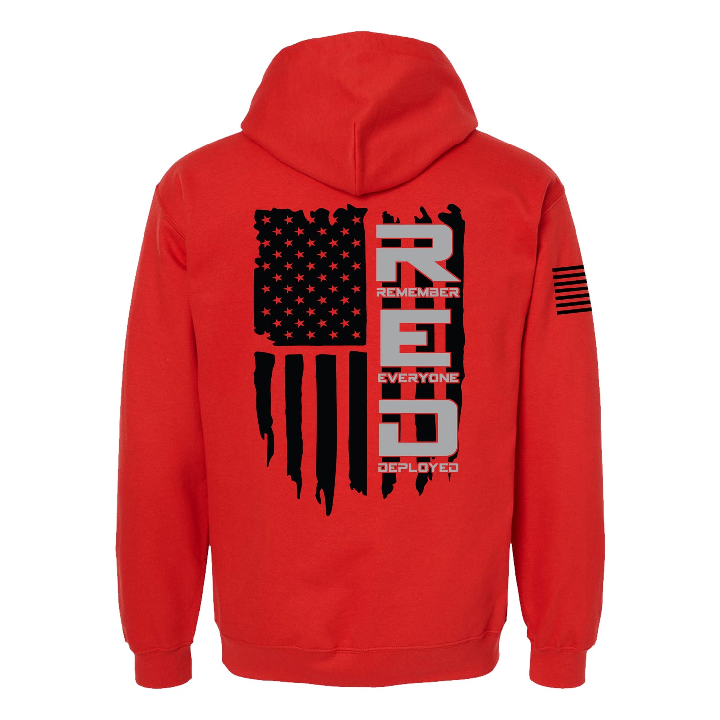 Remember Everyone Deployed (R.E.D.) American Flag, SoftStyle Hoodie, Red