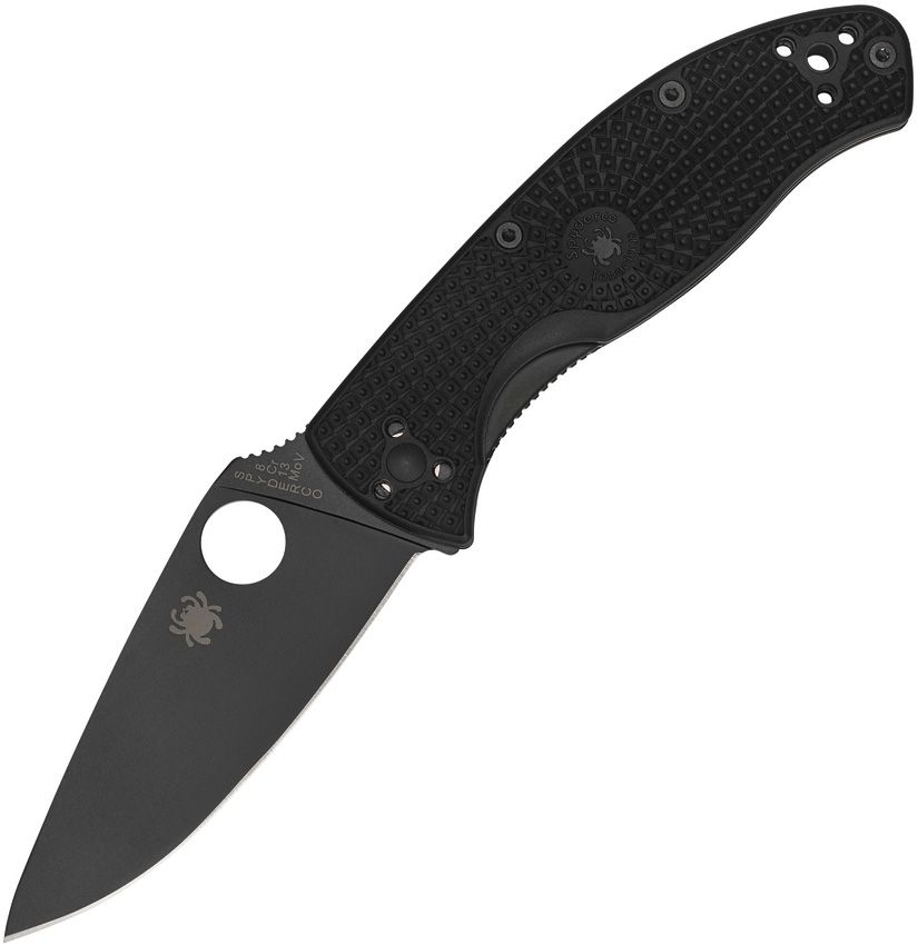 Spyderco C122PBBK Folding Knife - 3.39" 8Cr13MoV Blade, Black FRN Handle