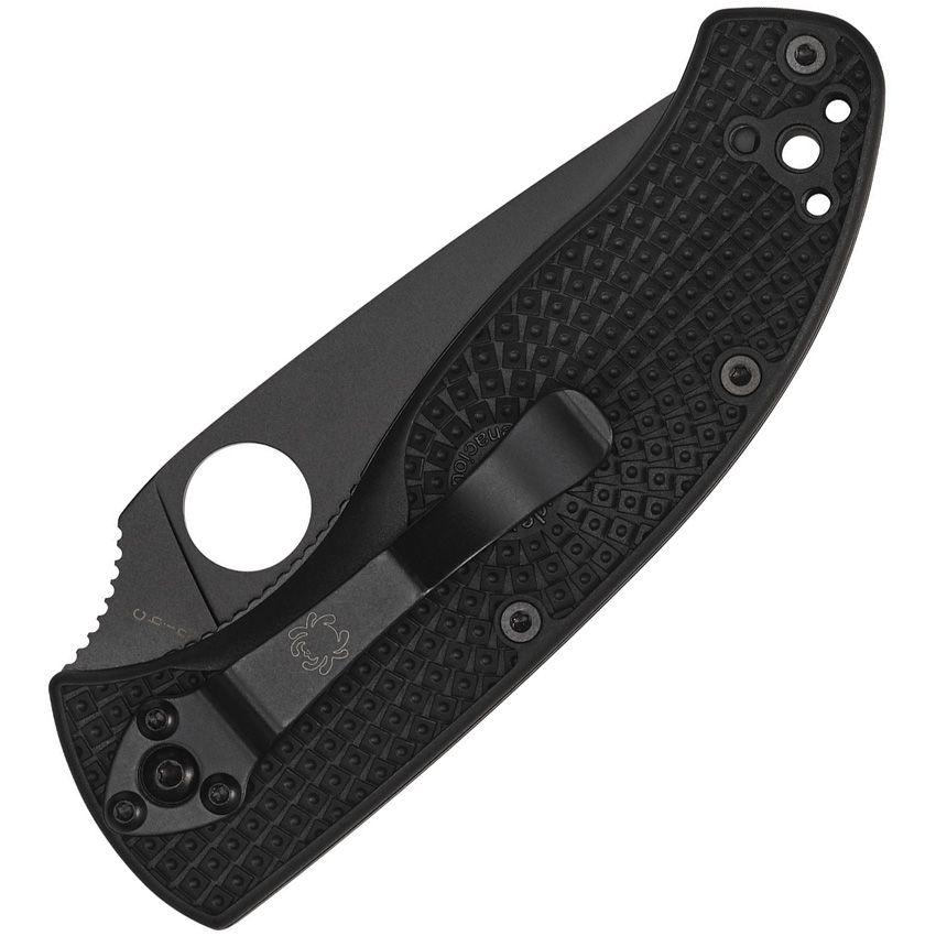 Spyderco C122PBBK Folding Knife - 3.39" 8Cr13MoV Blade, Black FRN Handle