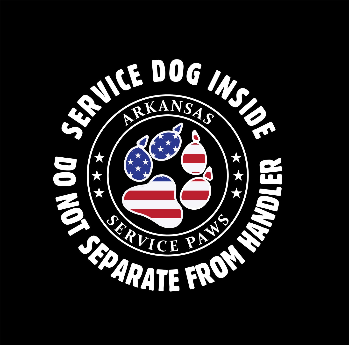 Arkansas Service Paws UV 3D DTF