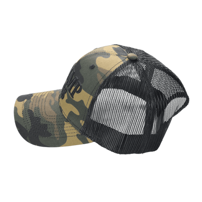 Trump 2028 Camo Trucker Cap – Patriotic Mesh Back MAGA Hat, Adjustable Snapback